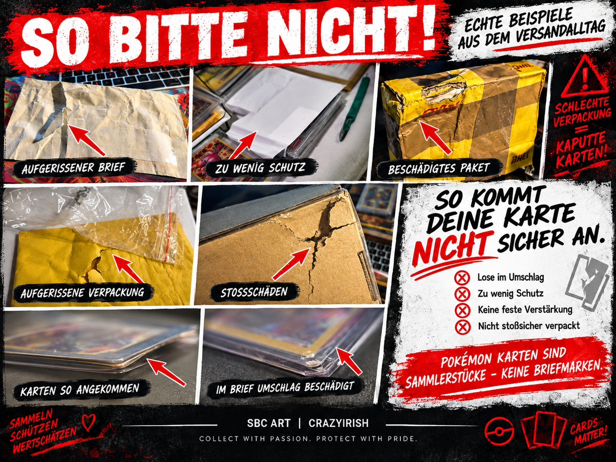 Pokémon Karten versenden – so bitte nicht | SBC-Art